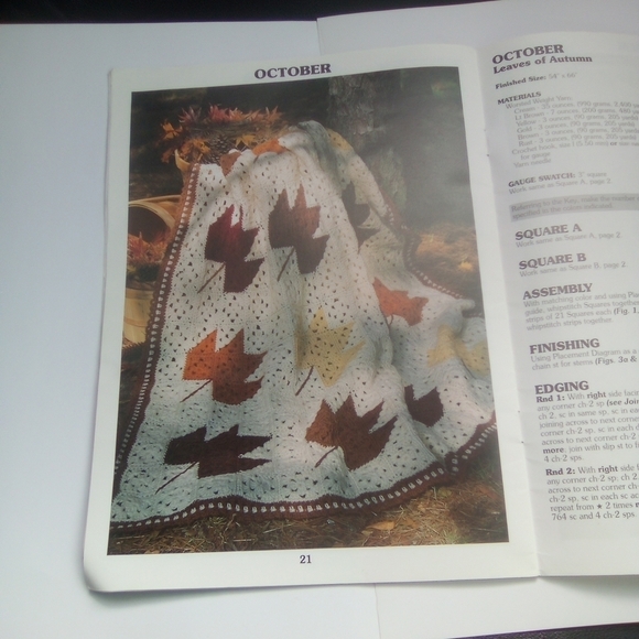 Afghans by the Dozen Patchwork Afghans Thru the Year Crochet Crocheting Vintage - Picture 3 of 6